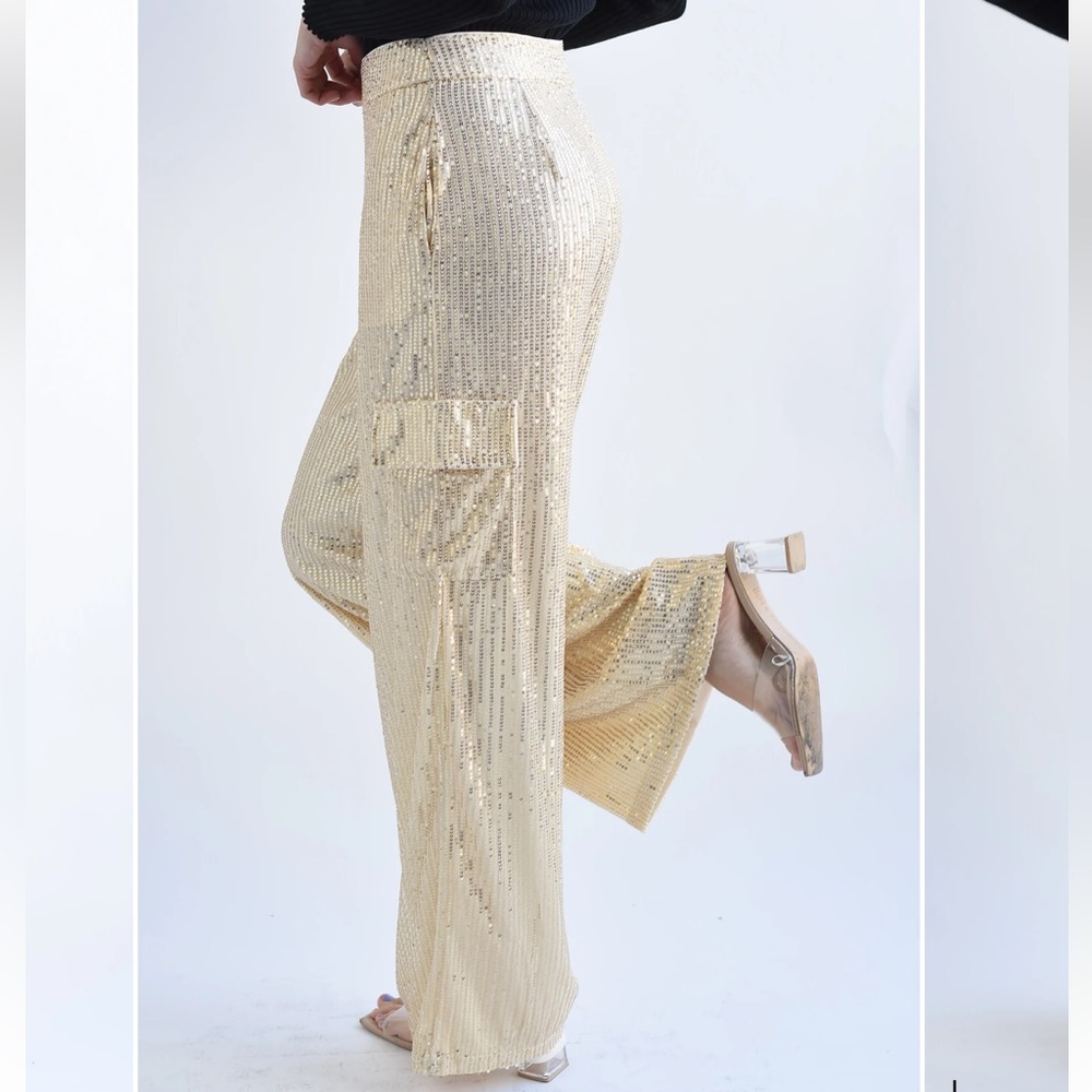 Sparkly sequined cargo pants size S